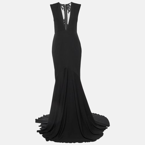 Alex Perry Black Embellished Jersey Sleeveless Gown L - Alex Perry - Modalova