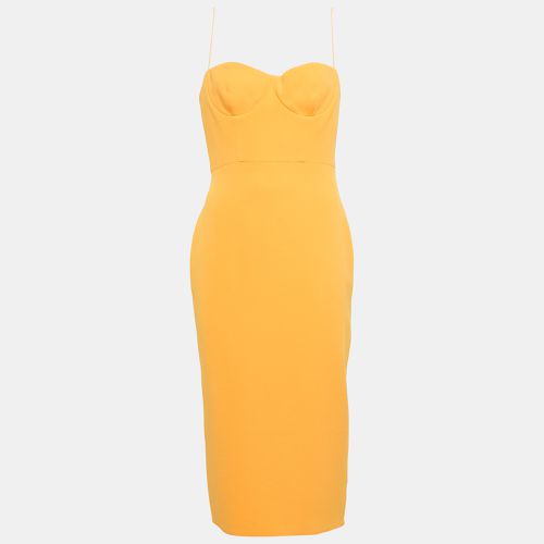 Alex Perry Orange Stretch Crepe Lee Midi Dress M - Alex Perry - Modalova