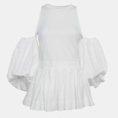 Alexander McQueen White Cotton Pleated Mini Dress S - Alexander McQueen - Modalova