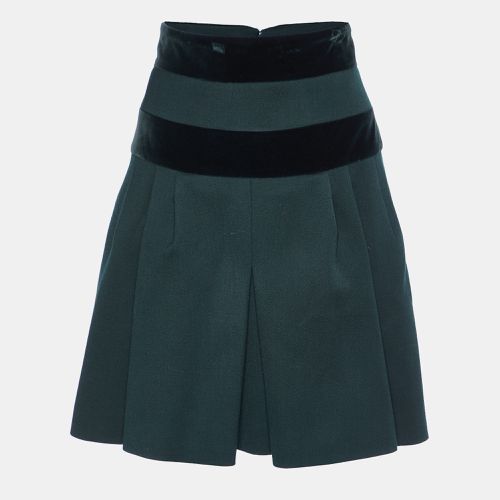 Alexander McQueen Dark Green Wool & Velvet Trim Mini Skirt M - Alexander McQueen - Modalova