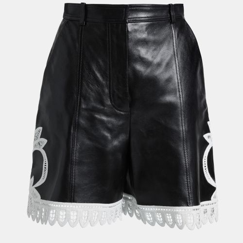 Alexander McQueen Black Lambskin Leather Shorts S (IT 40) - Alexander McQueen - Modalova