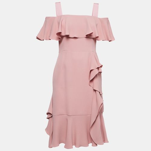 Alexander McQueen Pink Silk Ruffled Midi Dress S - Alexander McQueen - Modalova