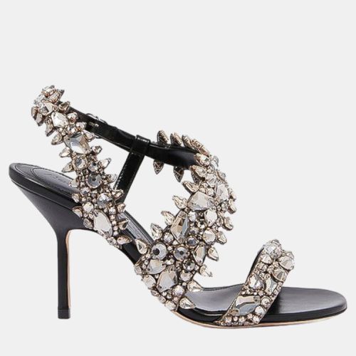 Alexander McQueen Black Embellished Motif Sandals Size 36 - Alexander McQueen - Modalova