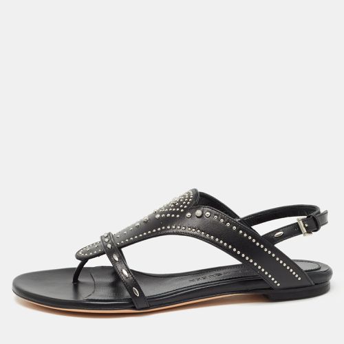 Alexander McQueen Black Leather Studded Flat Sandals Size 38 - Alexander McQueen - Modalova