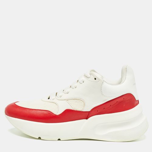 Alexander McQueen White/Red Leather and Mesh Larry Low Top Sneakers Size 38 - Alexander McQueen - Modalova