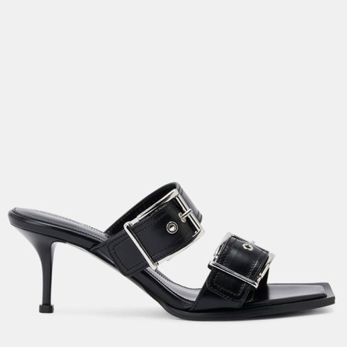 Alexander Mcqueen black Leather Leath Sleath Boxcarsi Sandal EU 36 - Alexander McQueen - Modalova