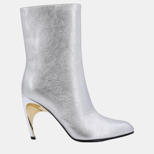 Alexander McQueen Metallic Silver Leather Armadillo Boots EU 39 - Alexander McQueen - Modalova