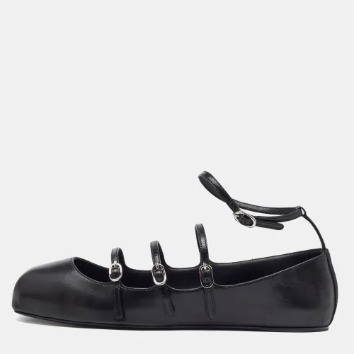 Alexander McQueen Black Leather Caged Mary Jane Ballet Flats Size 38.5 - Alexander McQueen - Modalova