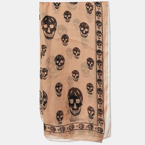 Alexander McQueen Pale Pink Skull Print Silk Scarf - Alexander McQueen - Modalova