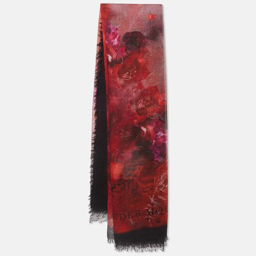 Alexander McQueen Multicolor Patterned Modal and Cashmere Fringed Scarf - Alexander McQueen - Modalova