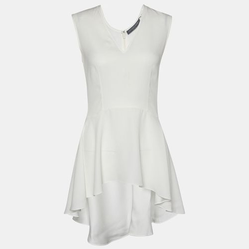 Alexander McQueen White Crepe Sleeveless Asymmetric Peplum Top M - Alexander McQueen - Modalova