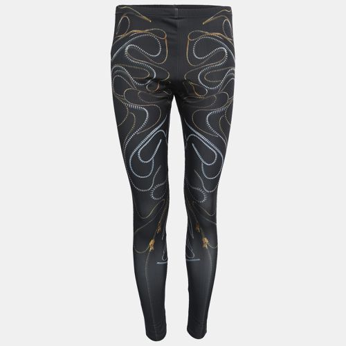 Alexander McQueen Black Zipper Print Jersey Leggings M - Alexander McQueen - Modalova