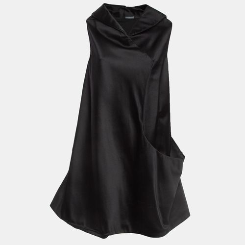 Alexander McQueen Black Satin Silk Mini Shift Dress S - Alexander McQueen - Modalova