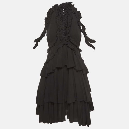 Alexander McQueen Black Silk Ruffled Mini Dress M - Alexander McQueen - Modalova