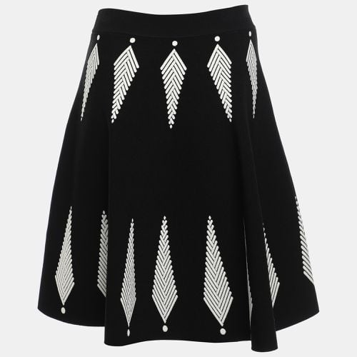 Alexander McQueen Black/White Knit Flared Mini Skirt M - Alexander McQueen - Modalova