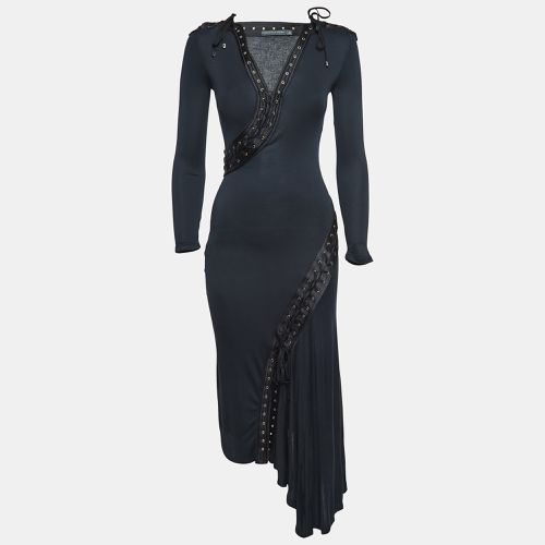 Alexander McQueen Black Jersey Lace-Up Detail Midi Dress S - Alexander McQueen - Modalova