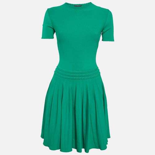 Alexander McQueen Green Jersey Pleated Mini Dress M - Alexander McQueen - Modalova