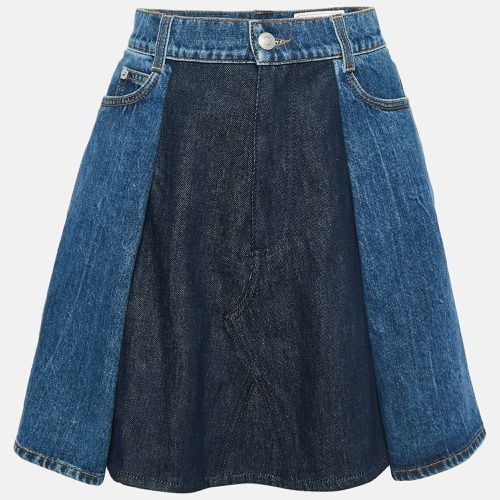 Alexander McQueen Blue Denim Dual Tone Pleated Mini Skirt S - Alexander McQueen - Modalova