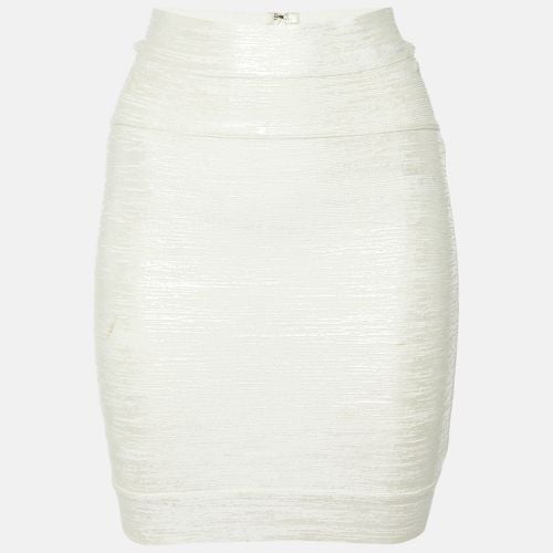 Herve Leger Alabaster White Bandage Jersey Mini Idrissa Skirt S - Herve Leger - Modalova