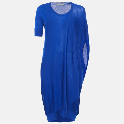 Alexander McQueen Blue Wool Knit Asymmetric Midi Dress XS - Alexander McQueen - Modalova