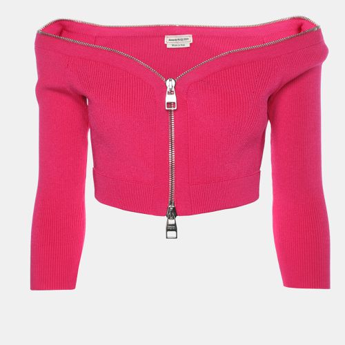 Alexander McQueen Pink Stretch Fabric Crop Top Cardigan S - Alexander McQueen - Modalova