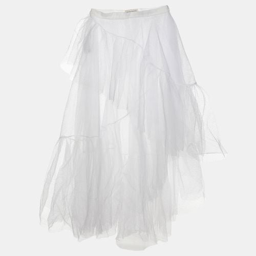 Alexander McQueen White Mesh Asymmetric Midi Skirt M - Alexander McQueen - Modalova