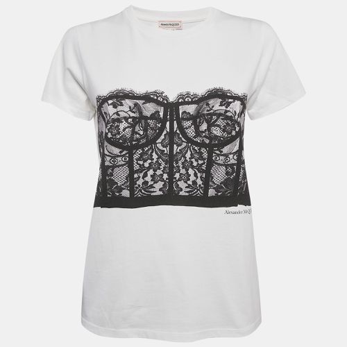 Alexander McQueen White Corset Print Cotton T-Shirt S - Alexander McQueen - Modalova