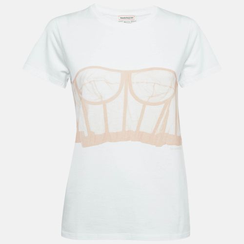 Alexander McQueen White Corset Print Cotton T-Shirt S - Alexander McQueen - Modalova