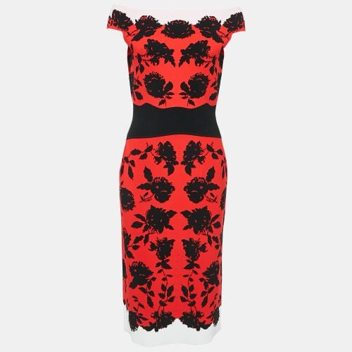 Alexander McQueen Red Floral Jacquard Knit Midi Dress XL - Alexander McQueen - Modalova