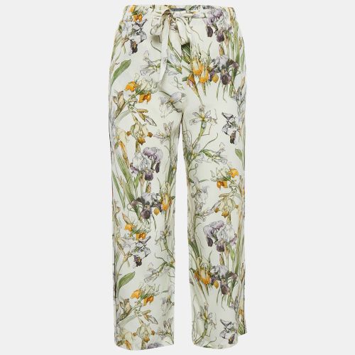 Off- Floral Print Silk Pants S - Alexander McQueen - Modalova