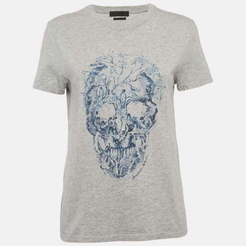 Alexander McQueen Grey Cotton Skull Print Crew Neck T-Shirt XS - Alexander McQueen - Modalova