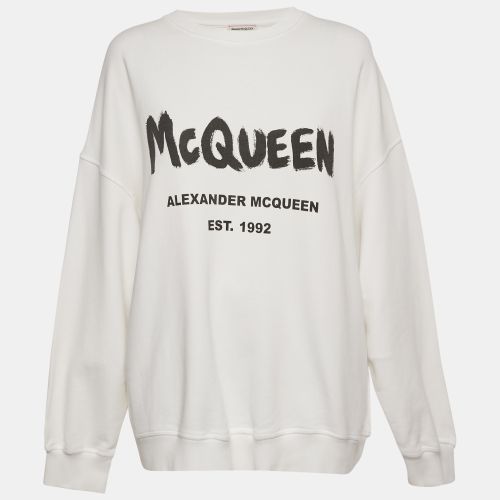 Alexander McQueen White Logo Print Cotton Sweatshirt L - Alexander McQueen - Modalova