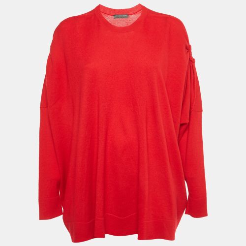 Alexander McQueen Red Wool Knit Ruche Sleeve Sweater S - Alexander McQueen - Modalova