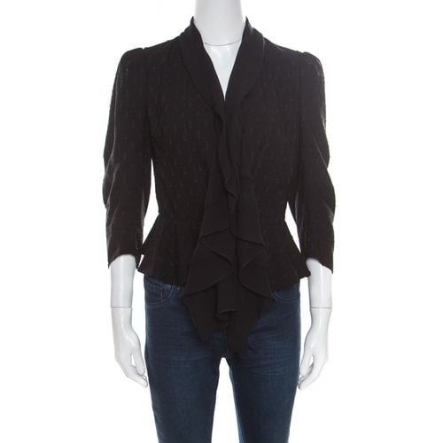 Alexander McQueen Black Faux Layered Drape Detail Cropped Blazer S - Alexander McQueen - Modalova