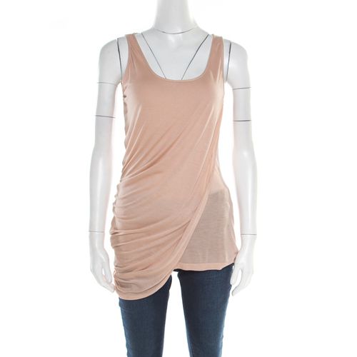 Alexander McQueen Peach Modal Jersey Layered Asymmetric Sleeveless Top M - Alexander McQueen - Modalova