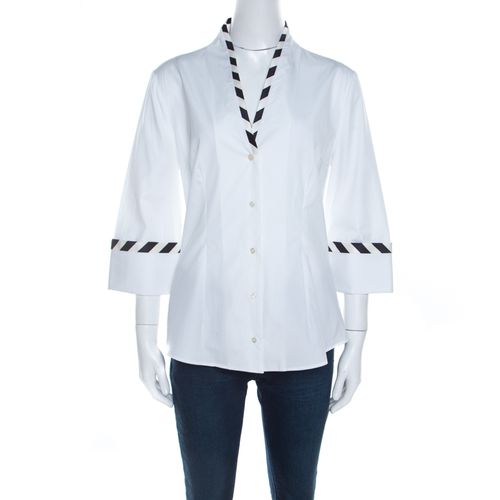 Alexander McQueen White Cotton Striped Piping Detailed Shirt M - Alexander McQueen - Modalova