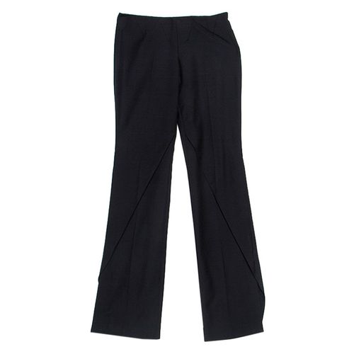 Alexander McQueen Black Wool Wide Leg Flared Trousers S - Alexander McQueen - Modalova