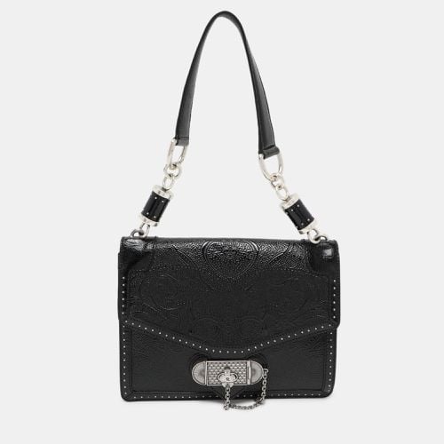 Alexander McQueen Black Embossed Patent Leather Top Handle Bag - Alexander McQueen - Modalova