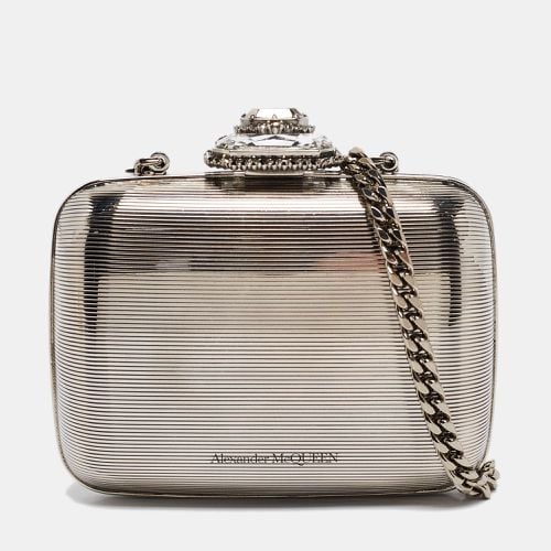 Alexander McQueen Silver Mini Crystals Metal Chain Clutch - Alexander McQueen - Modalova