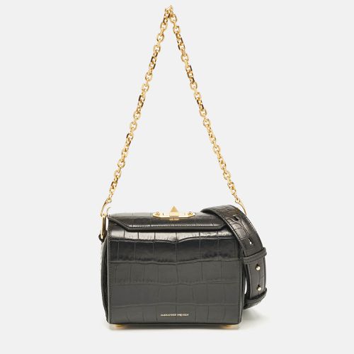 Croc Embossed Leather Box Shoulder Bag - Alexander McQueen - Modalova