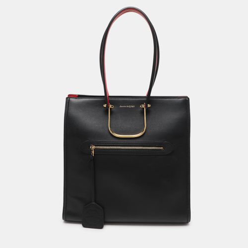 Alexander McQueen Black Leather The Tall Story Tote - Alexander McQueen - Modalova