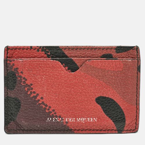 Alexander McQueen Red Camo Leather Dancing Skeleton Card Holder - Alexander McQueen - Modalova