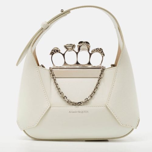 Alexander McQueen White Leather Mini Jewelled Hobo - Alexander McQueen - Modalova