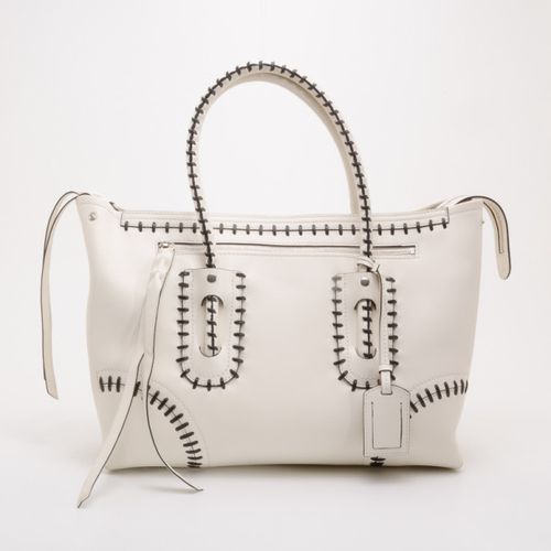 Alexander McQueen White Folkstitch Tote - Alexander McQueen - Modalova