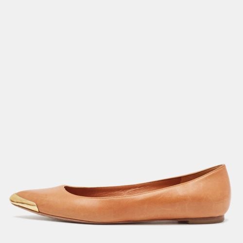 Alexander McQueen Tan Leather Pointed Toe Ballet Flats Size 38.5 - Alexander McQueen - Modalova