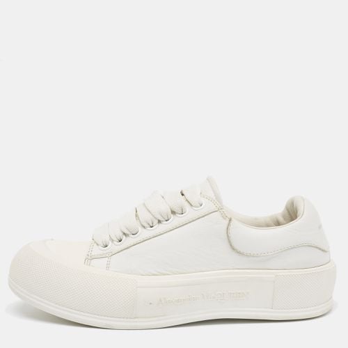 Alexander McQueen White Leather Deck Plimsoll Lace Up Sneakers Size 39 - Alexander McQueen - Modalova