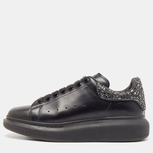 Alexander McQueen Black Leather and Glitter Oversized Sneakers Size 38 - Alexander McQueen - Modalova