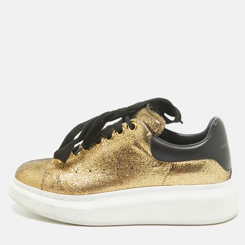 Alexander McQueen Gold/Black Leather Larry Lace Up Sneakers Size 37.5 - Alexander McQueen - Modalova