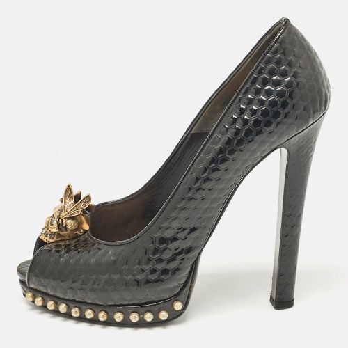 Alexander McQueen Black Patent Leather Skull Embellished Platform Pumps Size 41 - Alexander McQueen - Modalova