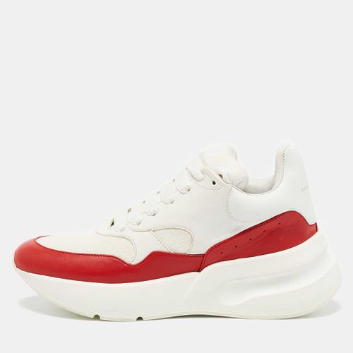 Red Leather And Mesh Oversized Runner Low Top Sneakers Size 38 - Alexander McQueen - Modalova